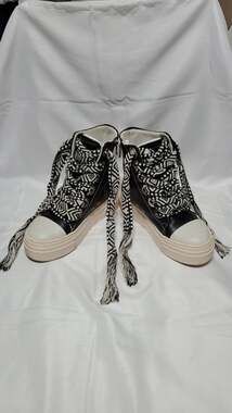 CRISTIANZEROTRE CR03 Calipso 300 Black Leather Platform HighTop Sneakers Size 37